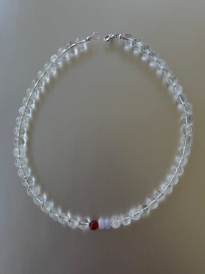 clear quartz statement necklace 