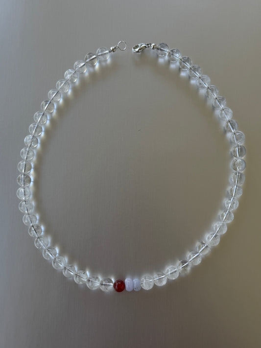 clear quartz statement necklace 